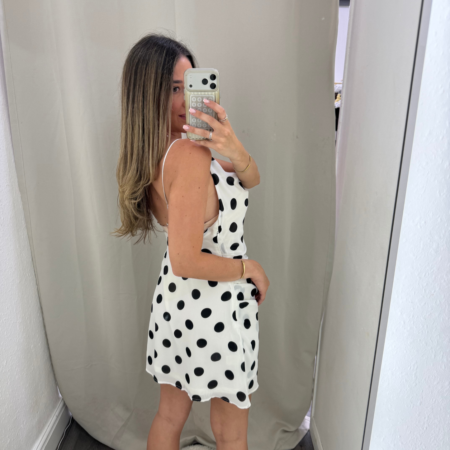 Polka Dot Dress cowl neck dress