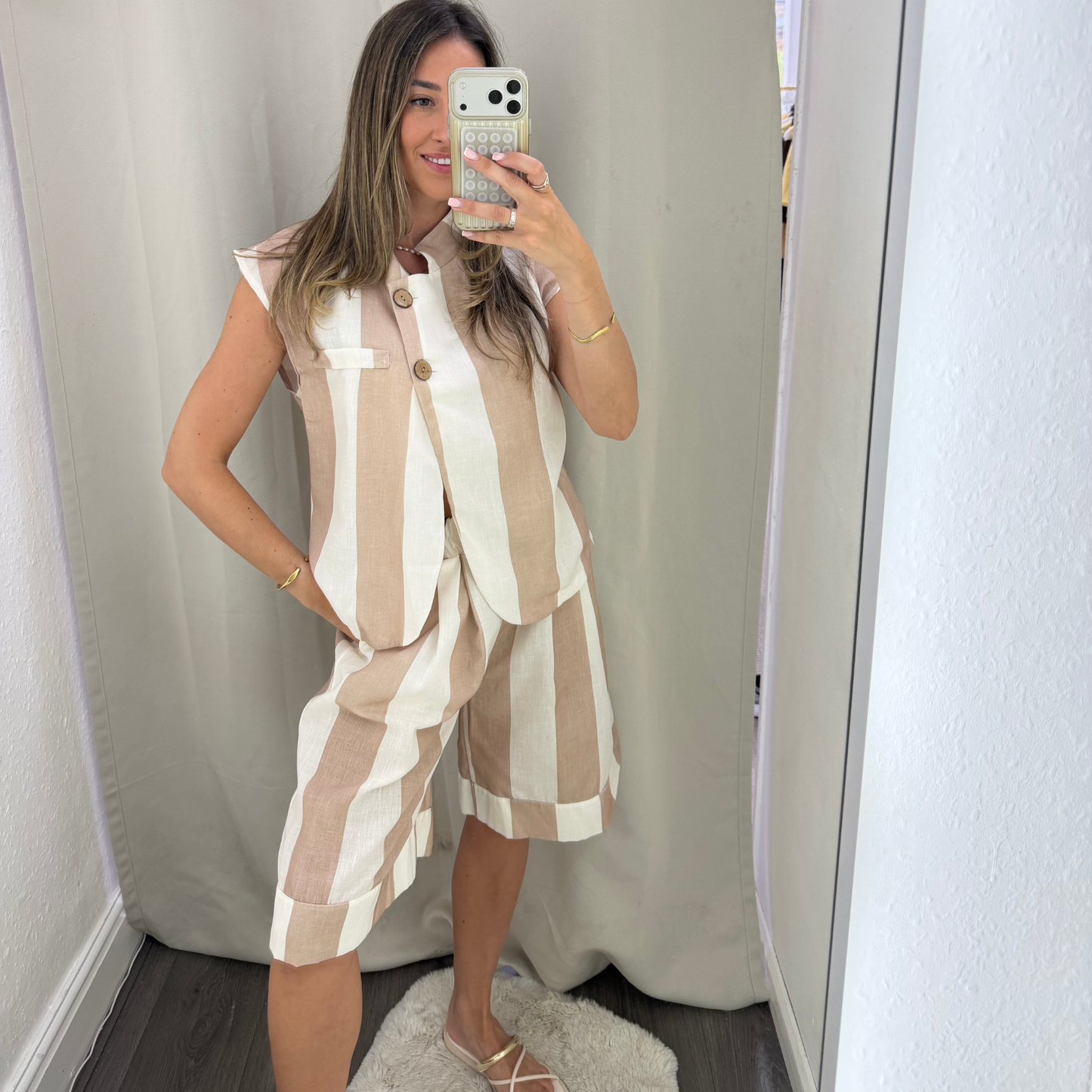 Santorini Stripe Waistcoat