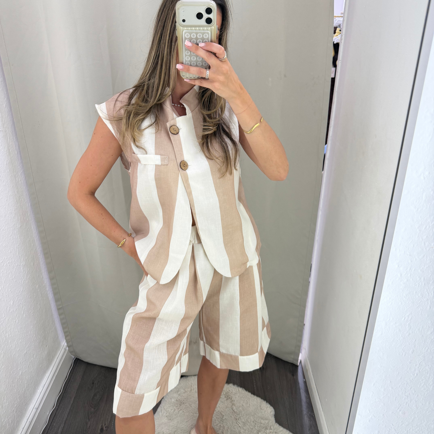 Santorini Stripe Waistcoat