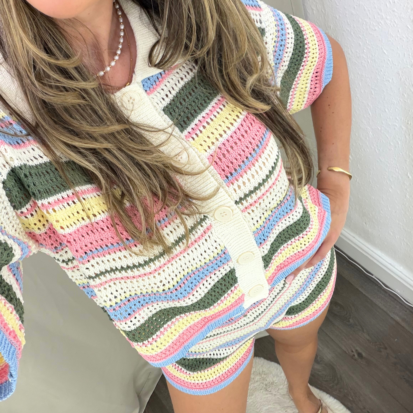 Candy Stripe Knit Polo