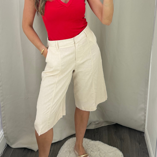 Riviera Tailored Bermuda Shorts – Natural