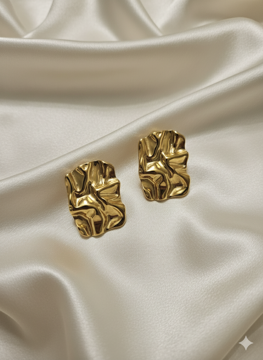 Crinkle Earrings - Gold or Silver