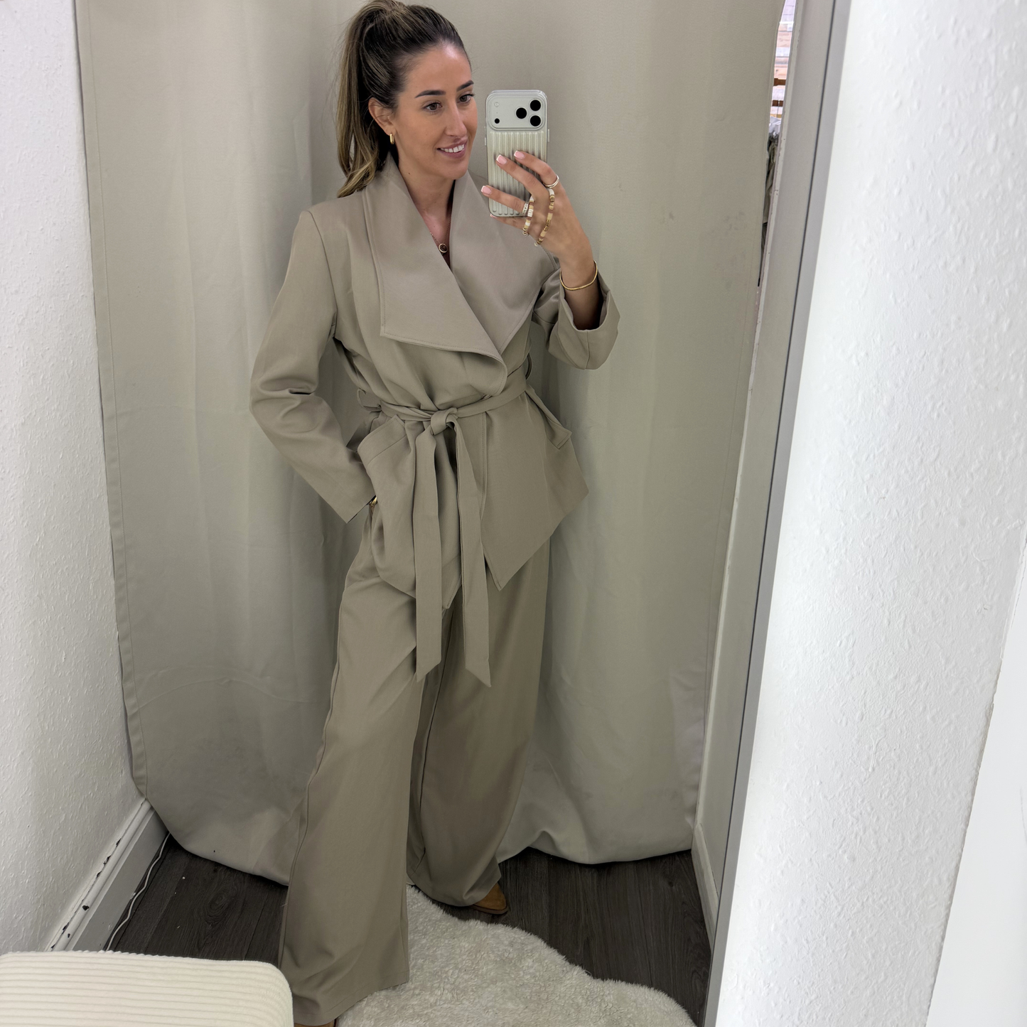 Taupe Wide leg trousers