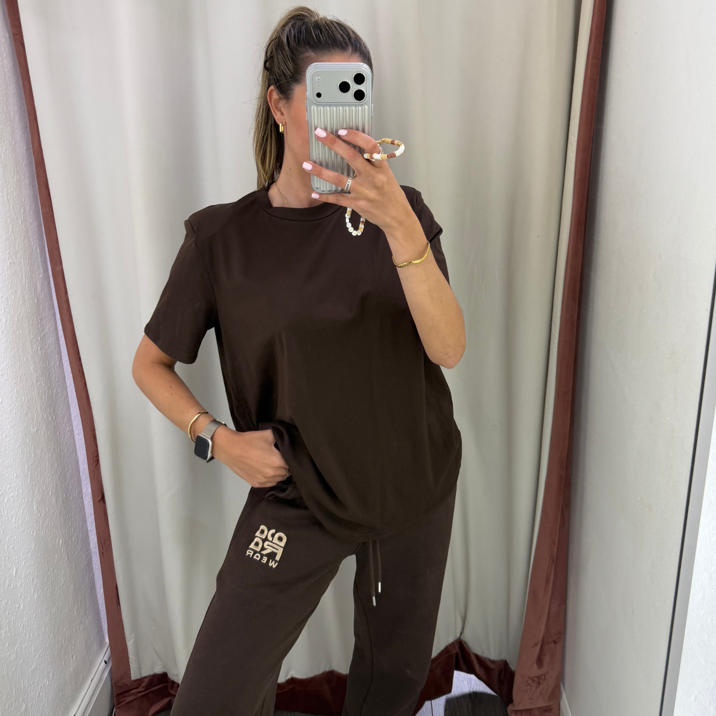 Shoulder Padded t-shirts- Brown or White