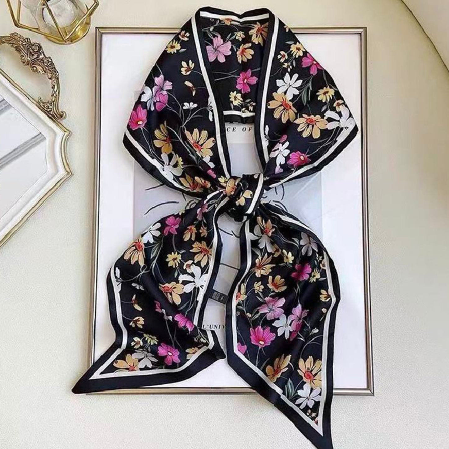 Floral Satin Scarf
