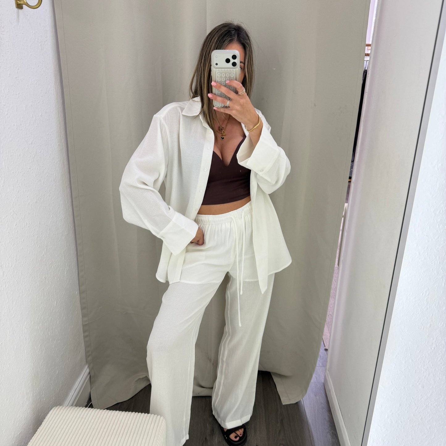 White oversized shirt