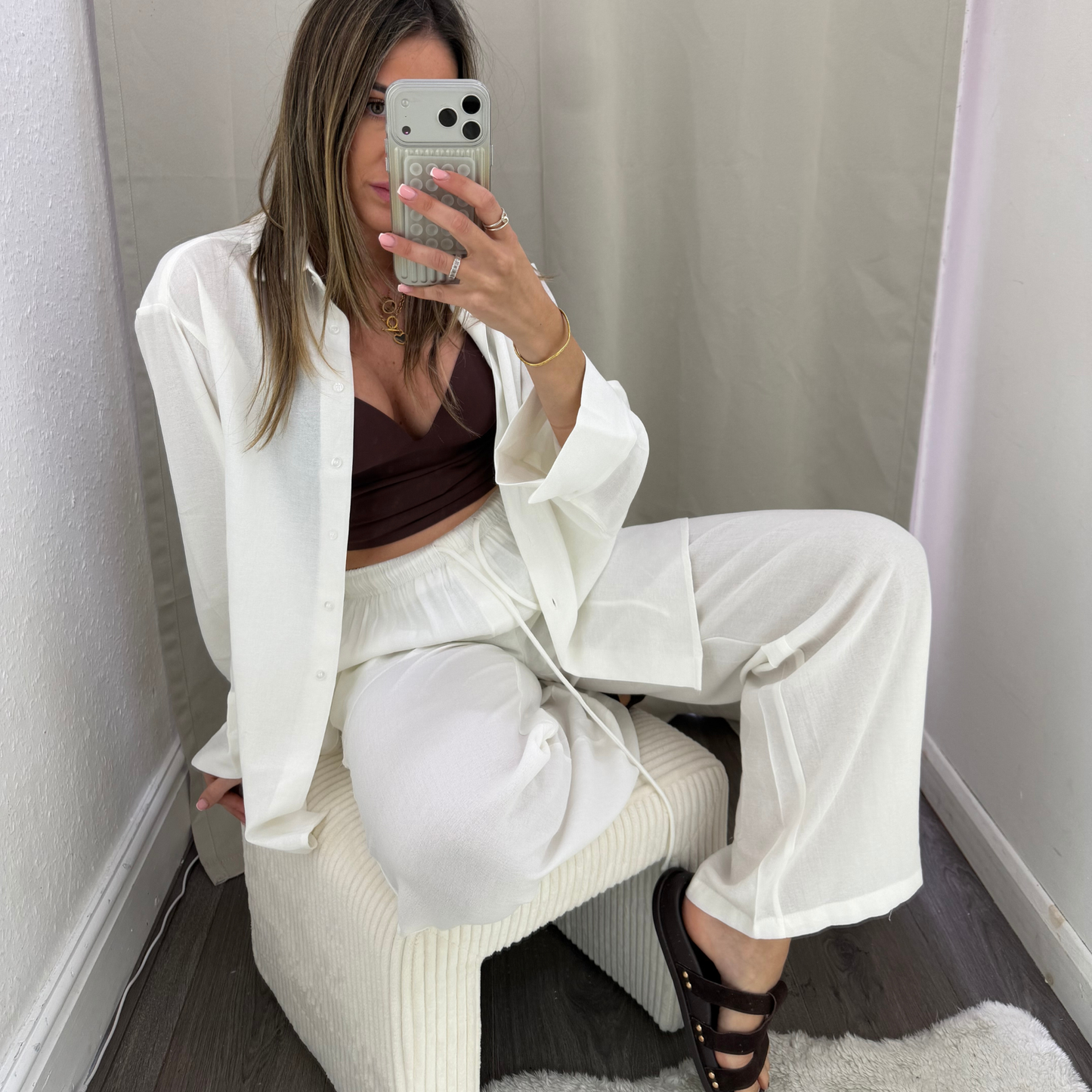 White oversized shirt