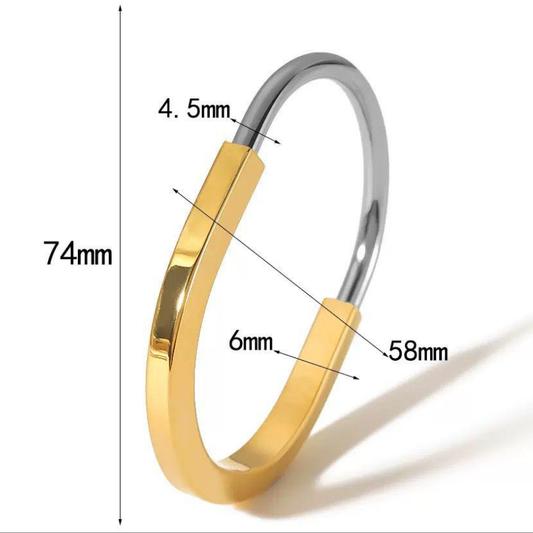 Lock Bracelet Bangle - Gold or Silver