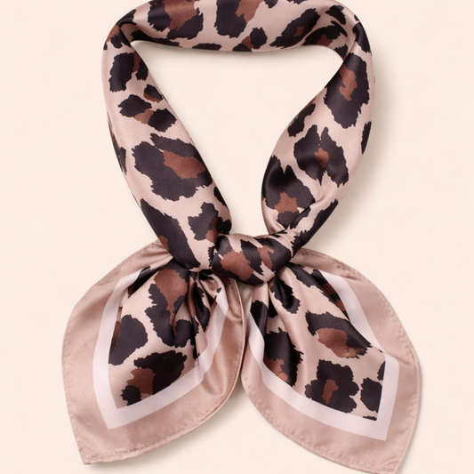 Leopard Print Satin Scarf