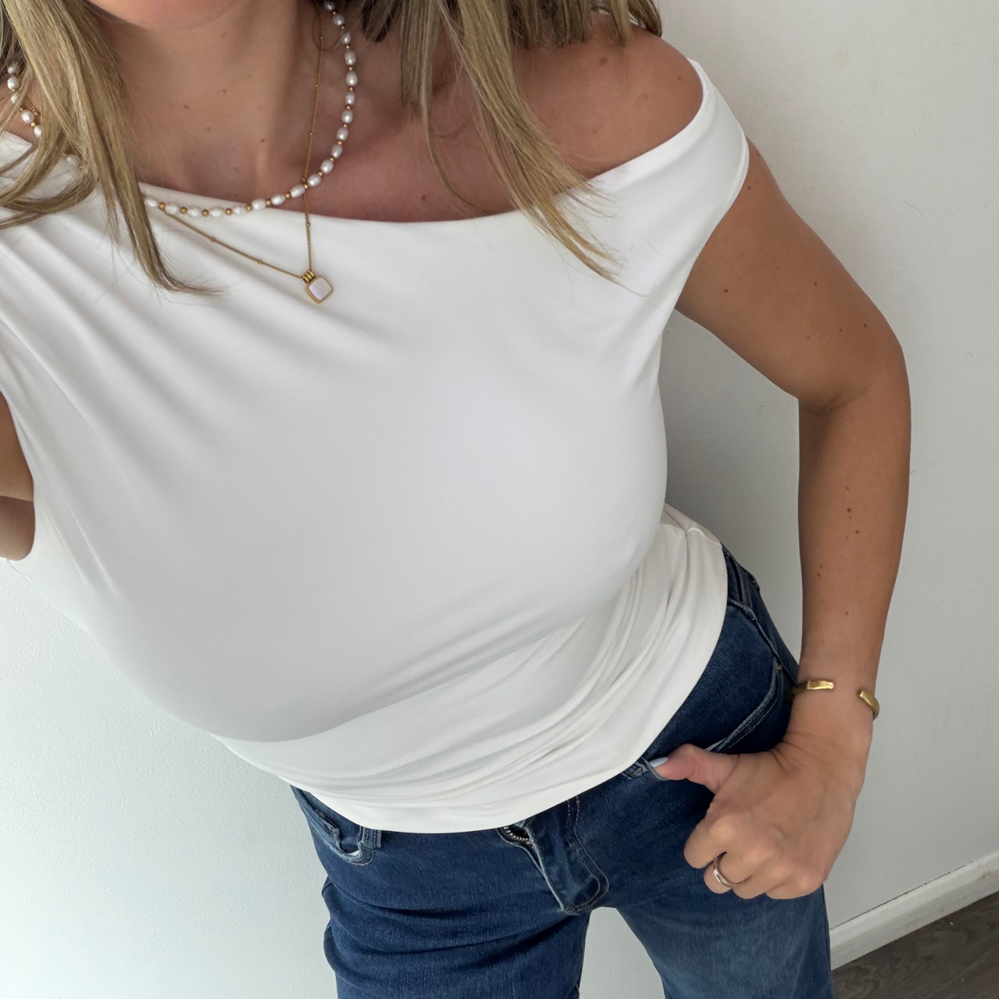 Bardot white top
