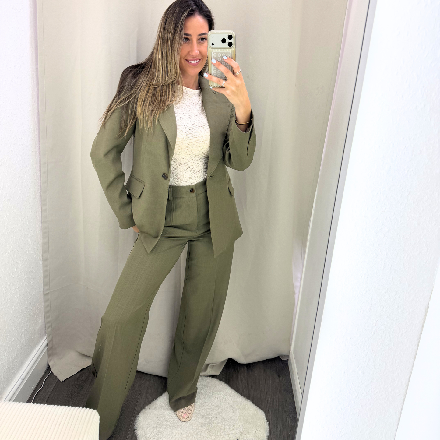 Khaki green tailored blazer
