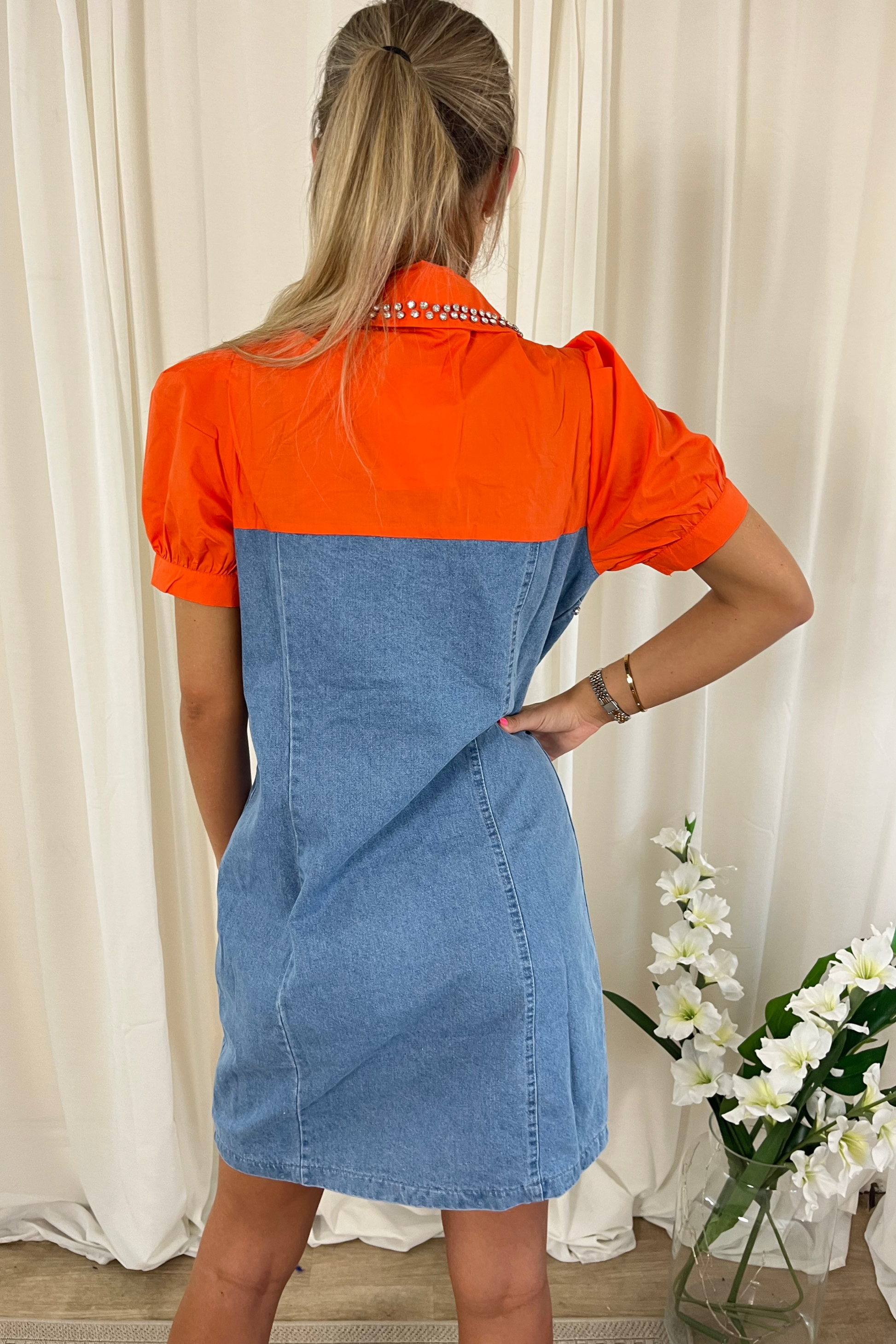 UNSCRIPTED WOMEN'S FASHION DRESSES ORANGE DENIM DIAMANTE DRESS Unscripted- Fashion retailer UNSCRIPTED WOMEN'S FASHION DRESSES ORANGE DENIM DIAMANTE DRESS Unscripted- Fashion retailer