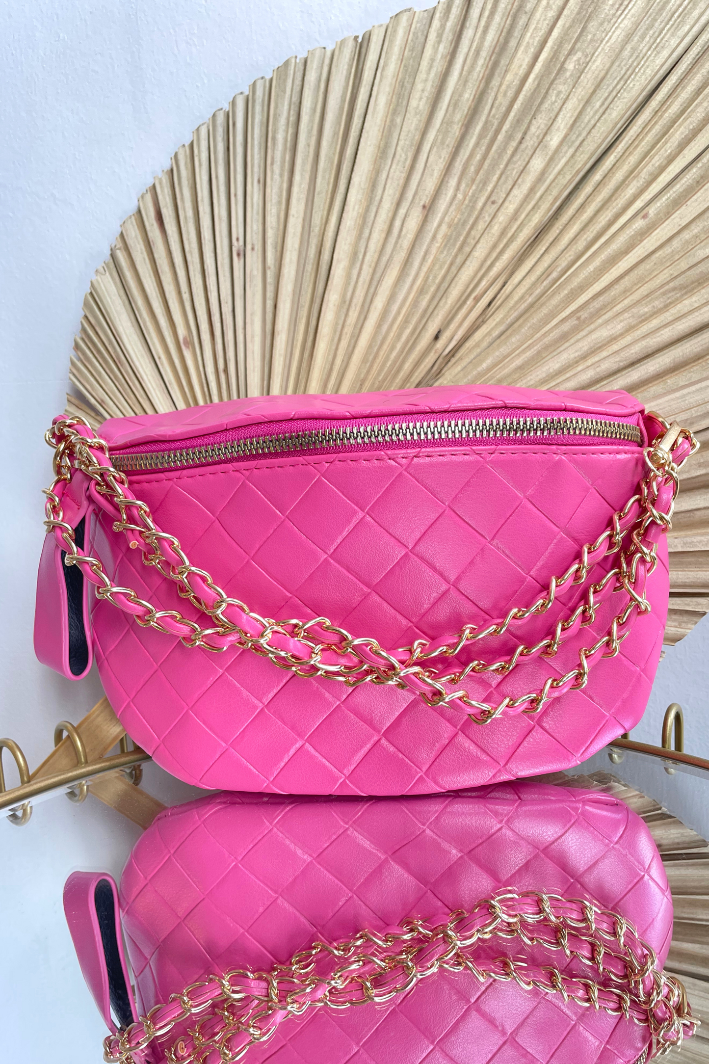 Fuchsia Pink Chain Bag