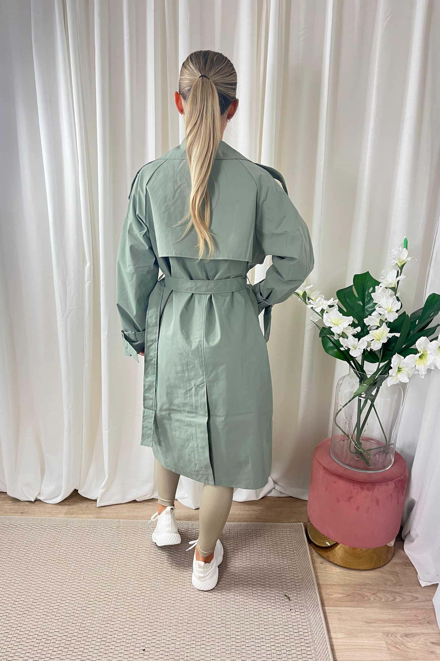 Sage Green Trench Coat